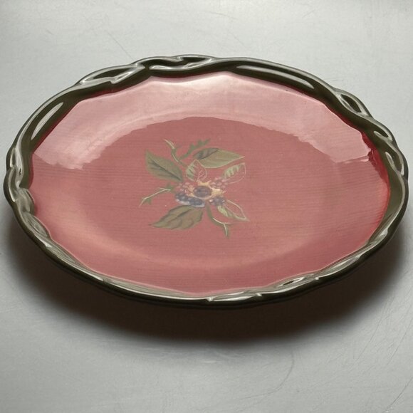 Tracy Porter Octavia Hill Collection Desert Bread Plate 8” Red Floral Ceramic - Picture 8 of 8